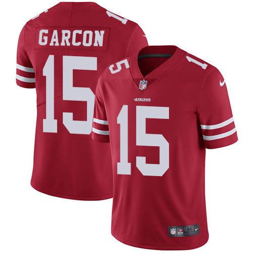 Men's Nike San Francisco 49ers #15 Pierre Garcon Red Team Color Vapor Untouchable Limited Player NFL Jersey