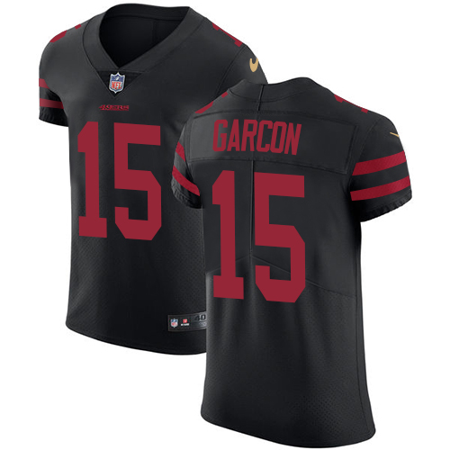 Men's Nike San Francisco 49ers #15 Pierre Garcon Black Alternate Vapor Untouchable Elite Player NFL Jersey