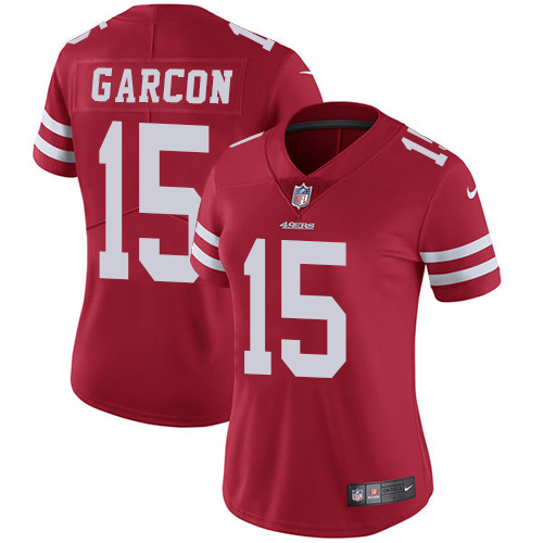 Women's Nike San Francisco 49ers #15 Pierre Garcon Red Team Color Vapor Untouchable Elite Player NFL Jersey