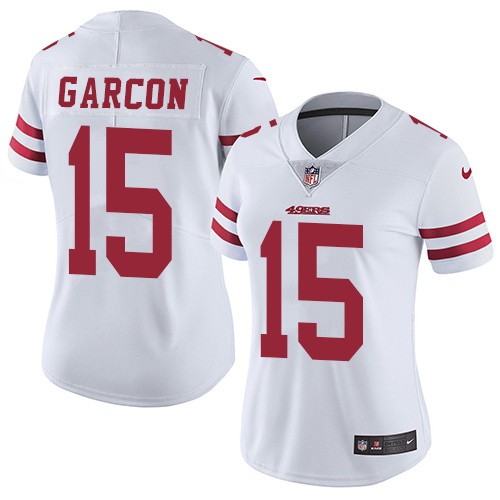 Women's Nike San Francisco 49ers #15 Pierre Garcon White Vapor Untouchable Elite Player NFL Jersey
