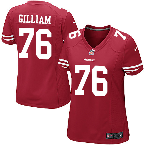 Women's Nike San Francisco 49ers #76 Garry Gilliam Game Red Team Color NFL Jersey