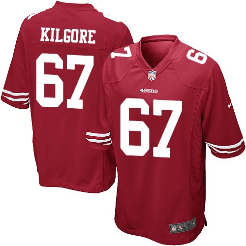 Men's Nike San Francisco 49ers #67 Daniel Kilgore Game Red Team Color NFL Jersey