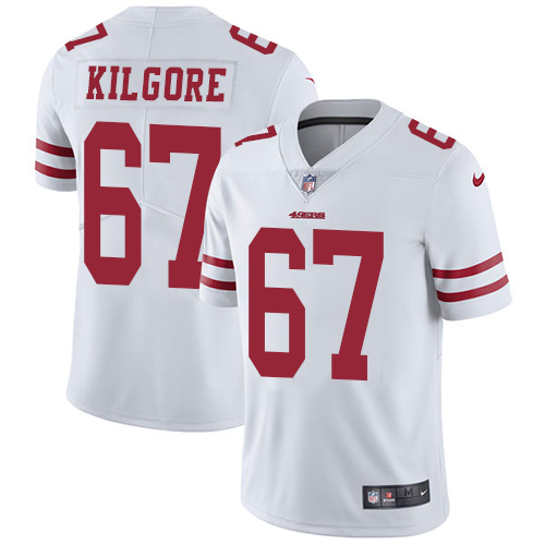 Men's Nike San Francisco 49ers #67 Daniel Kilgore White Vapor Untouchable Limited Player NFL Jersey