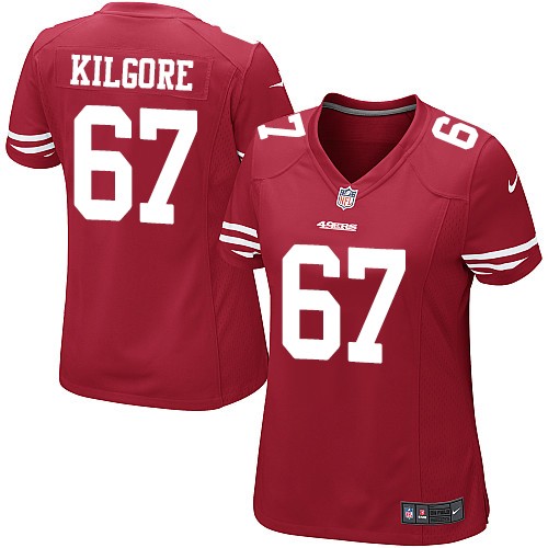 Women's Nike San Francisco 49ers #67 Daniel Kilgore Game Red Team Color NFL Jersey