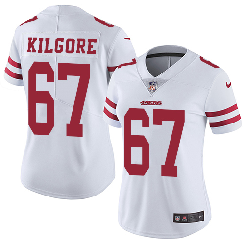 Women's Nike San Francisco 49ers #67 Daniel Kilgore White Vapor Untouchable Limited Player NFL Jersey