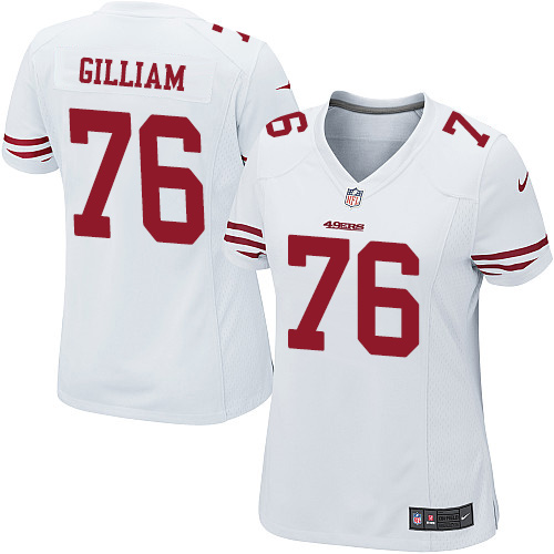 Women's Nike San Francisco 49ers #76 Garry Gilliam Game White NFL Jersey