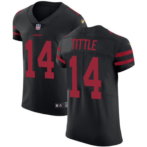 Men's Nike San Francisco 49ers #14 Y.A. Tittle Black Alternate Vapor Untouchable Elite Player NFL Jersey