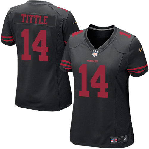 Women's Nike San Francisco 49ers #14 Y.A. Tittle Game Black NFL Jersey