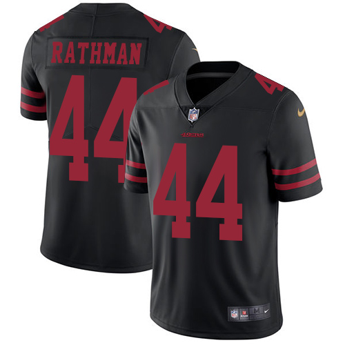 Men's Nike San Francisco 49ers #44 Tom Rathman Black Vapor Untouchable Limited Player NFL Jersey