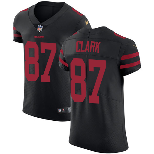 Men's Nike San Francisco 49ers #87 Dwight Clark Black Alternate Vapor Untouchable Elite Player NFL Jersey