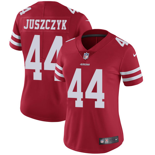 Women's Nike San Francisco 49ers #44 Kyle Juszczyk Red Team Color Vapor Untouchable Limited Player NFL Jersey