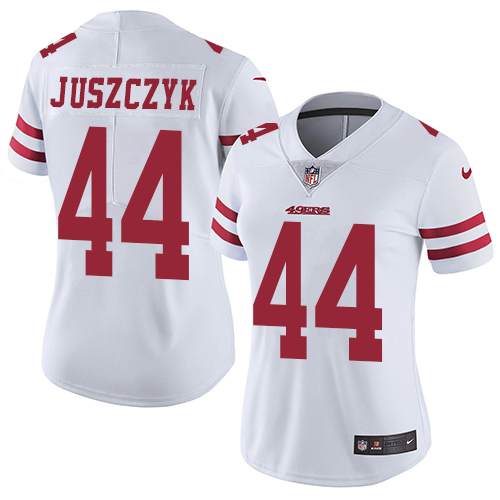 Women's Nike San Francisco 49ers #44 Kyle Juszczyk White Vapor Untouchable Limited Player NFL Jersey