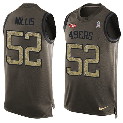 Men's Nike San Francisco 49ers #52 Patrick Willis Limited Green Salute to Service Tank Top NFL Jersey