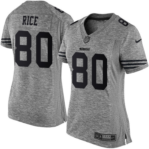 Women's Nike San Francisco 49ers #80 Jerry Rice Limited Gray Gridiron NFL Jersey