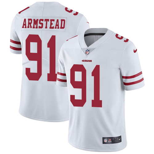 Men's Nike San Francisco 49ers #91 Arik Armstead White Vapor Untouchable Limited Player NFL Jersey