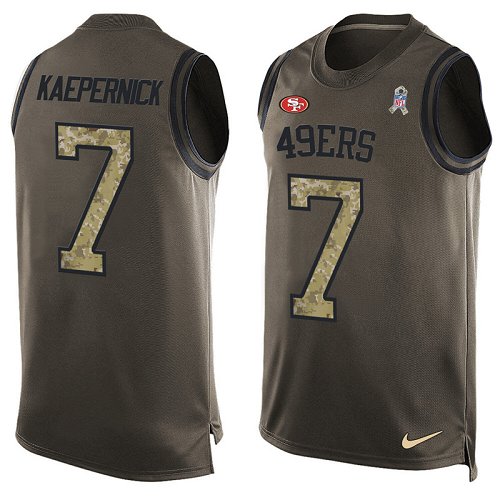 Men's Nike San Francisco 49ers #7 Colin Kaepernick Limited Green Salute to Service Tank Top NFL Jersey