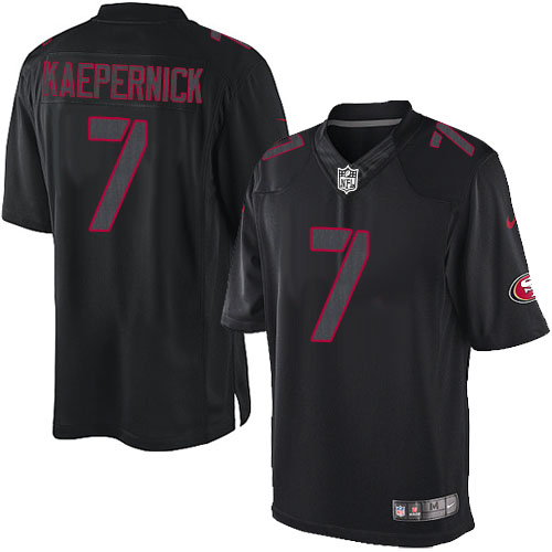 Men's Nike San Francisco 49ers #7 Colin Kaepernick Limited Black Impact NFL Jersey