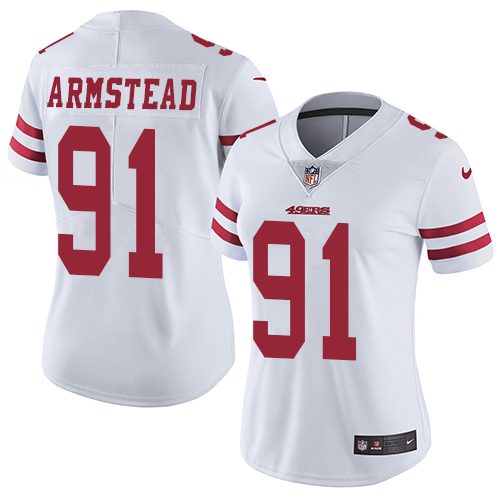 Women's Nike San Francisco 49ers #91 Arik Armstead White Vapor Untouchable Elite Player NFL Jersey