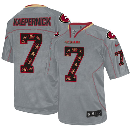 Men's Nike San Francisco 49ers #7 Colin Kaepernick Elite New Lights Out Grey NFL Jersey