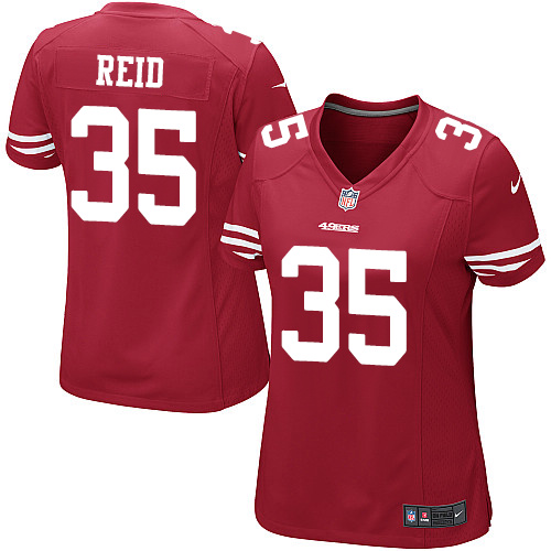 Women's Nike San Francisco 49ers #35 Eric Reid Game Red Team Color NFL Jersey