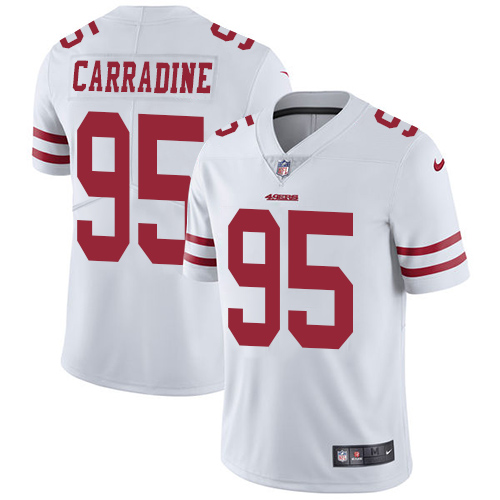 Men's Nike San Francisco 49ers #95 Cornellius Carradine White Vapor Untouchable Limited Player NFL Jersey