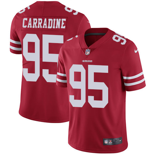 Youth Nike San Francisco 49ers #95 Cornellius Carradine Red Team Color Vapor Untouchable Elite Player NFL Jersey