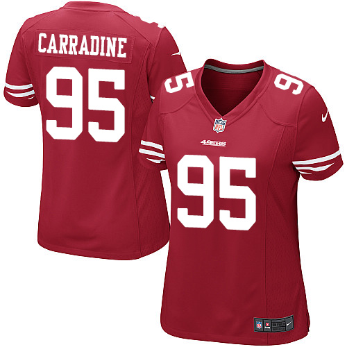 Women's Nike San Francisco 49ers #95 Cornellius Carradine Game Red Team Color NFL Jersey