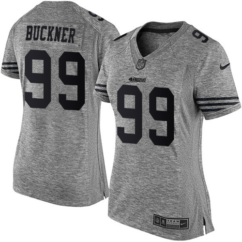 Women's Nike San Francisco 49ers #99 DeForest Buckner Limited Gray Gridiron NFL Jersey