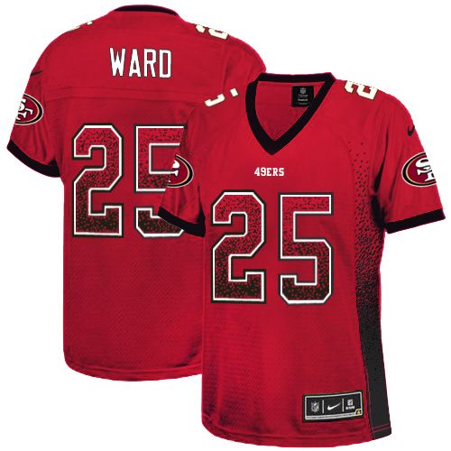 Women's Nike San Francisco 49ers #25 Jimmie Ward Elite Red Drift Fashion NFL Jersey