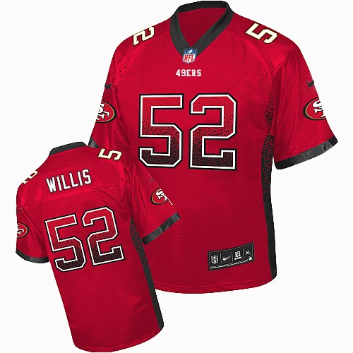 Men's Nike San Francisco 49ers #52 Patrick Willis Elite Red Drift Fashion NFL Jersey