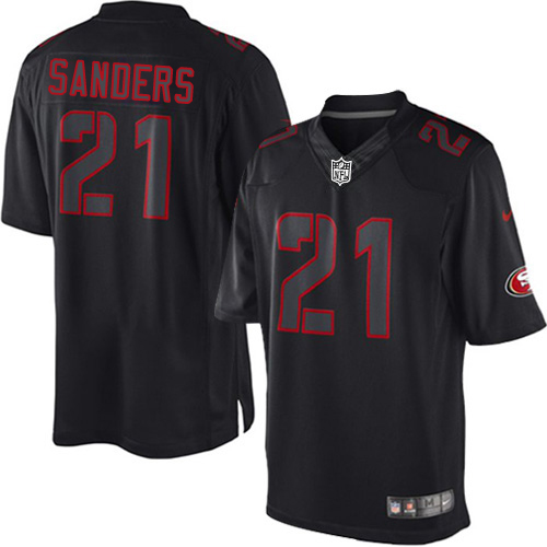 Men's Nike San Francisco 49ers #21 Deion Sanders Limited Black Impact NFL Jersey