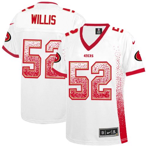 Women's Nike San Francisco 49ers #52 Patrick Willis Elite White Drift Fashion NFL Jersey