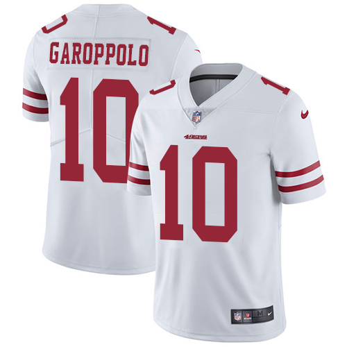 Men's Nike San Francisco 49ers #10 Jimmy Garoppolo White Vapor Untouchable Limited Player NFL Jersey