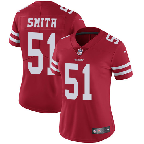 Women's Nike San Francisco 49ers #51 Malcolm Smith Red Team Color Vapor Untouchable Limited Player NFL Jersey