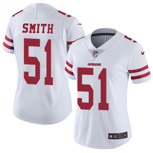 Women's Nike San Francisco 49ers #51 Malcolm Smith White Vapor Untouchable Limited Player NFL Jersey