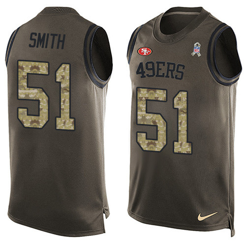 Men's Nike San Francisco 49ers #51 Malcolm Smith Limited Green Salute to Service Tank Top NFL Jersey
