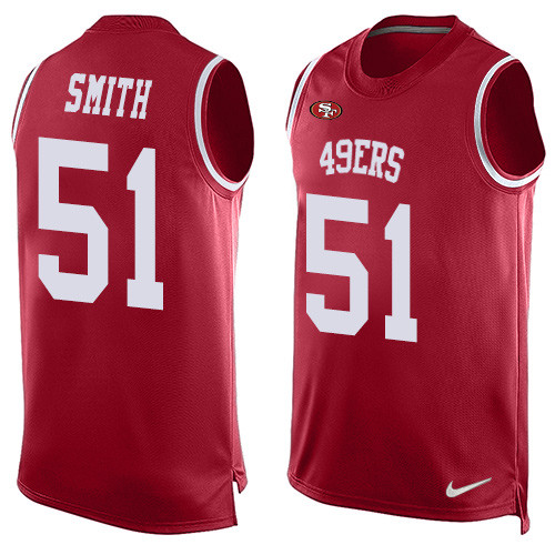 Men's Nike San Francisco 49ers #51 Malcolm Smith Limited Red Player Name & Number Tank Top NFL Jersey