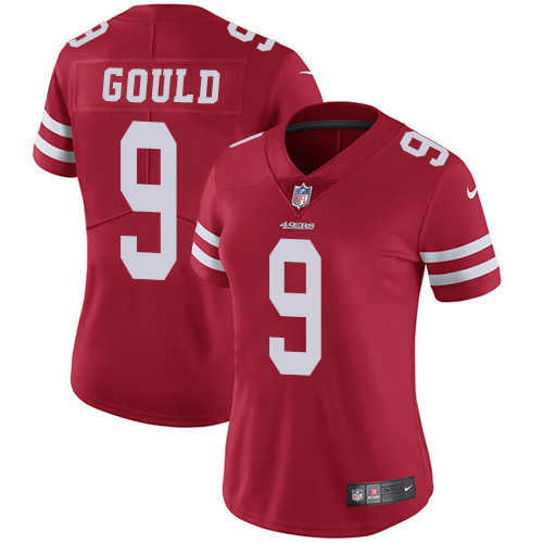 Women's Nike San Francisco 49ers #9 Robbie Gould Red Team Color Vapor Untouchable Limited Player NFL Jersey