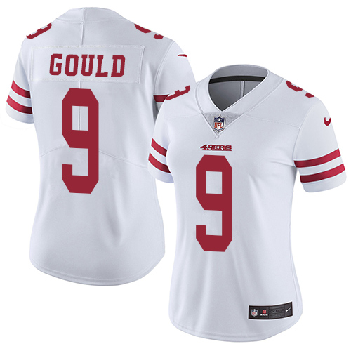 Women's Nike San Francisco 49ers #9 Robbie Gould White Vapor Untouchable Limited Player NFL Jersey