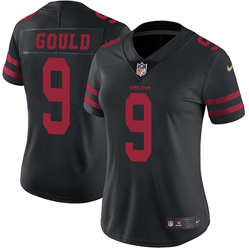 Women's Nike San Francisco 49ers #9 Robbie Gould Black Vapor Untouchable Elite Player NFL Jersey