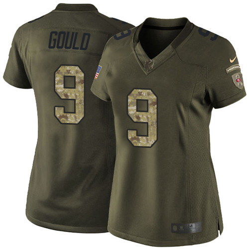 Women's Nike San Francisco 49ers #9 Robbie Gould Limited Green Salute to Service NFL Jersey