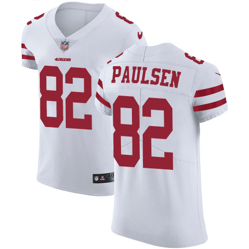 Men's Nike San Francisco 49ers #82 Logan Paulsen White Vapor Untouchable Elite Player NFL Jersey