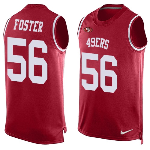 Men's Nike San Francisco 49ers #56 Reuben Foster Limited Red Player Name & Number Tank Top NFL Jersey
