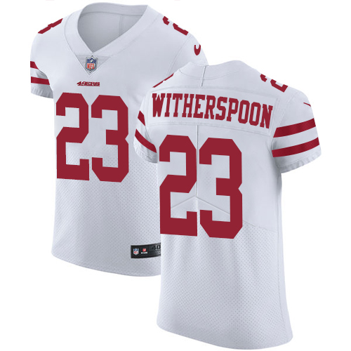 Men's Nike San Francisco 49ers #23 Ahkello Witherspoon White Vapor Untouchable Elite Player NFL Jersey