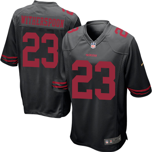 Men's Nike San Francisco 49ers #23 Ahkello Witherspoon Game Black NFL Jersey