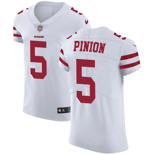 Men's Nike San Francisco 49ers #5 Bradley Pinion White Vapor Untouchable Elite Player NFL Jersey