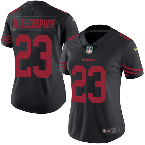 Women's Nike San Francisco 49ers #23 Ahkello Witherspoon Limited Black Rush Vapor Untouchable NFL Jersey