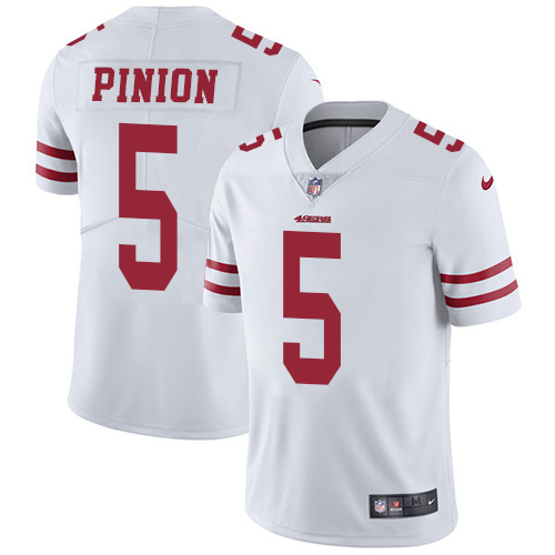 Men's Nike San Francisco 49ers #5 Bradley Pinion White Vapor Untouchable Limited Player NFL Jersey