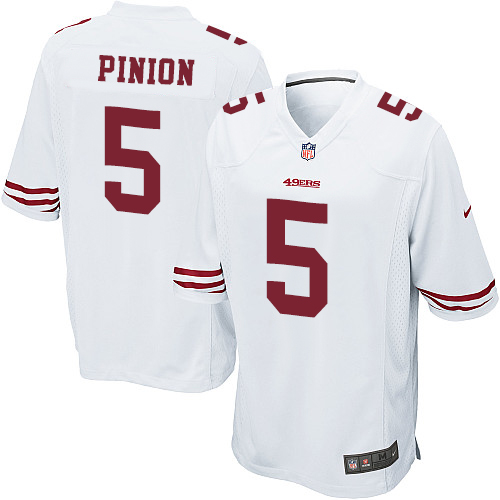 Men's Nike San Francisco 49ers #5 Bradley Pinion Game White NFL Jersey