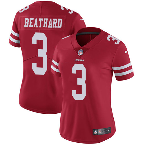 Women's Nike San Francisco 49ers #3 C. J. Beathard Red Team Color Vapor Untouchable Elite Player NFL Jersey